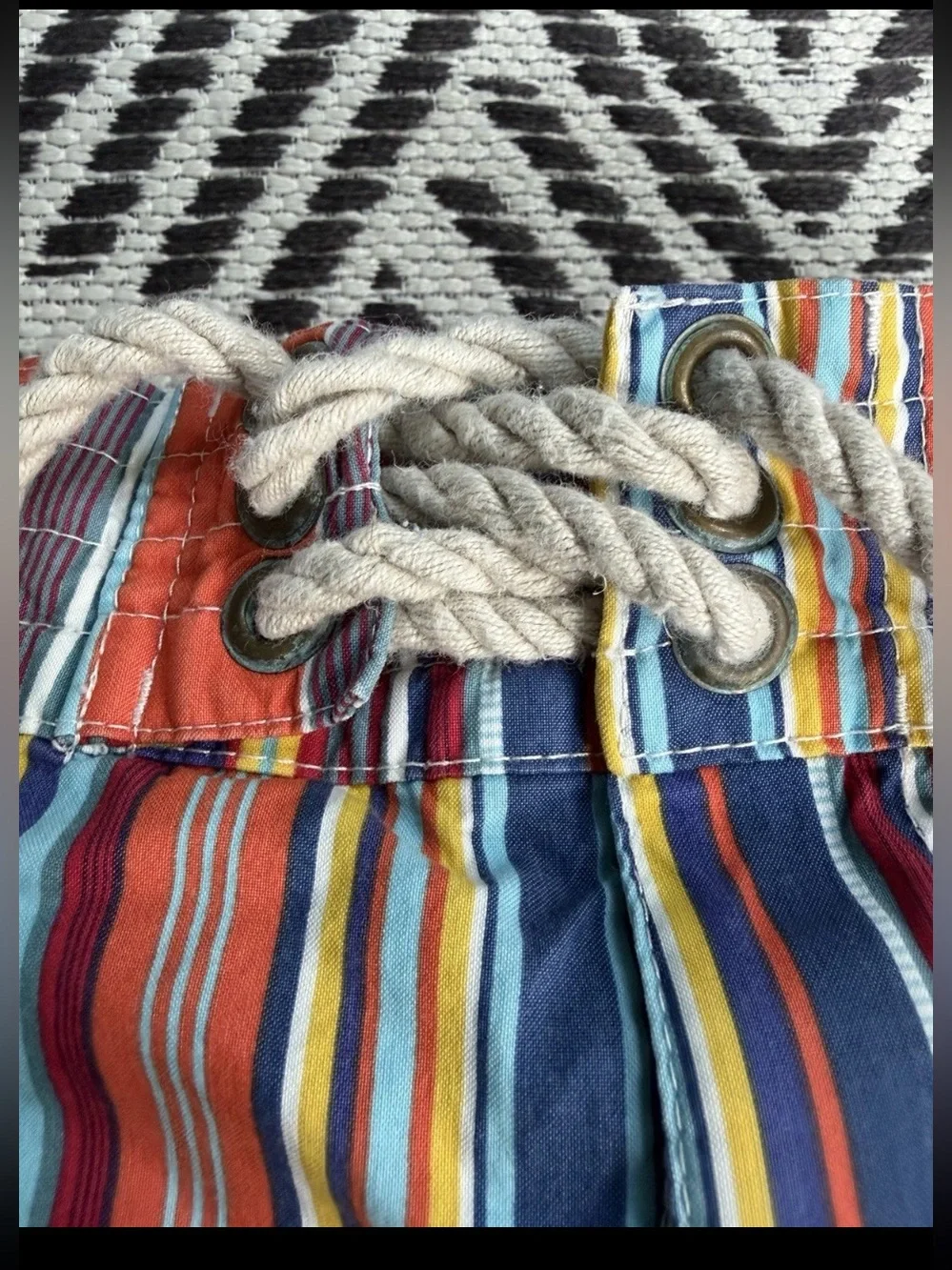Vtg Polo Ralph Lauren Size M Swim Trunks Board Shorts Multi Colored Stripe Retro